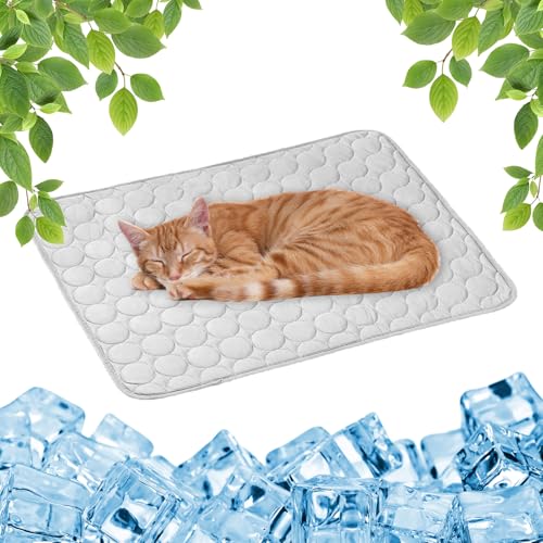 XIMKONTER Kühlmatte für Hunde,70 * 55cm Haustier Kühlmatte,Kühlmatte Katze,Selbstkühlende Hundematte,Waschbare Kühlmatte Für Haustiere, Kann im Innen- und Außenbereich Verwendet Werden(Grau,L) von XIMKONTER