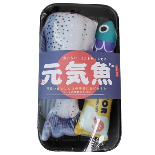 XINAJUND Katzenspielzeug für Katzen, Fisch, Plüsch, Kätzchenspielzeug mit Geräusch, für Zahnen, Kauen, Knisterpapier für Katzen zum Trainieren, 3 Stück XINAJUND Katzenspielzeug für Katzen, Fisch, Plüsch, Kätzchenspielzeug mit Geräusch, für Zahnen, Kauen, Knisterpapier für Katzen zum Trainieren, 3 Stück von XINAJUND