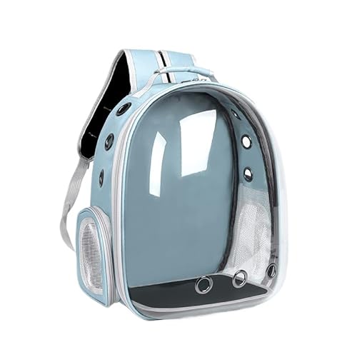 XINCHANG Katzen-Rucksack, Haustier-Katzentrage mit belüftetem Design zum Tragen von Welpen, Katzen, Weltraumkapsel, Haustier-Tragetasche zum Wandern, Reisen (Hellblau) von XINCHANG