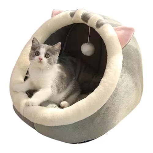 Katzenbett, Katzenbetten für Hauskatzen, Katzenhöhle, Katzenbett mit abnehmbarem, waschbarem, gepolstertem Kissen, weiche Plüsch-Baumwolle, keine Verformung, Haustierbett (Größe M (38 x 36 x 32 cm) + Katzenbett, Katzenbetten für Hauskatzen, Katzenhöhle, Katzenbett mit abnehmbarem, waschbarem, gepolstertem Kissen, weiche Plüsch-Baumwolle, keine Verformung, Haustierbett (Größe M (38 x 36 x 32 cm) + von XINCHANG