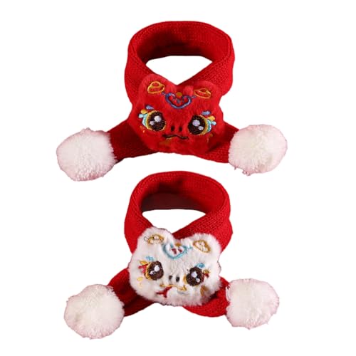 2pcs Schöne Cartoon Schlangejahr Schal Warm Winter Neujahr Hunde Strick Halsschal Haustier Welpen Katzen Kostümversorgung von XINGLIDA