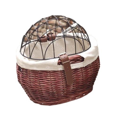 Einstellbarer Gewebter Korbfahrrad Lenkerlagerkorb Mit Befestigungsgurt Rattan Fahrrädern Vorderer Korb Mit Deckel von XINGLIDA