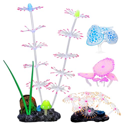 XINGLIDA Packung Von 4 Fluoreszenzfarben Künstliche Korallen Für Aquarienliebhaber Und Wohnkendezarben Detailliert Und Verblüffend Resistent von XINGLIDA