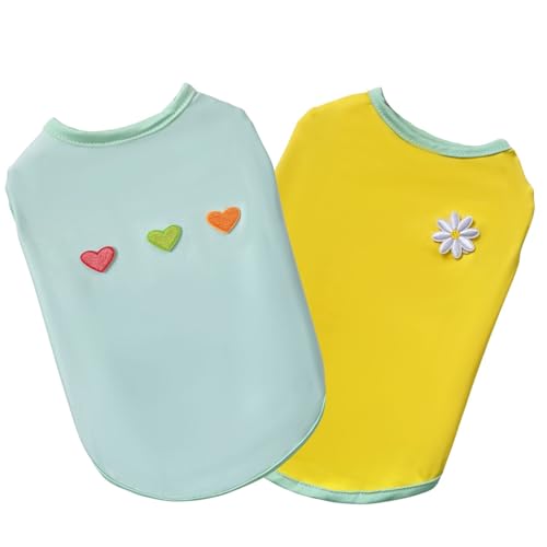 2PCS Blume gedruckte Sommer Hund Shirts für kleines mittleres Haustier T Shirt Mädchen Jungen Kleidung Weich Atmungsaktiv 2PCS Blume gedruckte Sommer Hund Shirts für kleines mittleres Haustier T Shirt Mädchen Jungen Kleidung Weich Atmungsaktiv von XINGNIAO