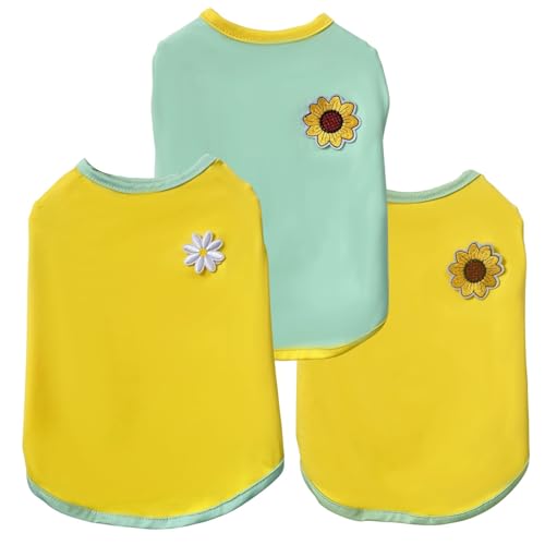 2PCS Blume gedruckte Sommer Hund Shirts für kleines mittleres Haustier T Shirt Mädchen Jungen Kleidung Weich Atmungsaktiv 2PCS Blume gedruckte Sommer Hund Shirts für kleines mittleres Haustier T Shirt Mädchen Jungen Kleidung Weich Atmungsaktiv von XINGNIAO