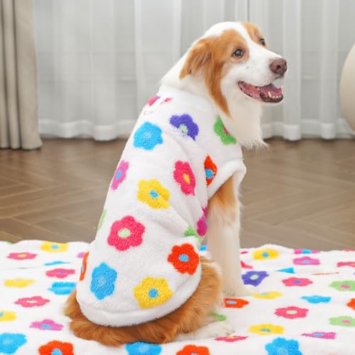 Blumenplüsch-Hundepyjama - Weiche und warme Fleece-Nachtwäsche für Haustiere Blumenplüsch-Hundepyjama - Weiche und warme Fleece-Nachtwäsche für Haustiere von XINGNIAO