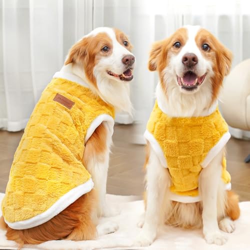 Cubique Plüsch-Thermoweste mit 3D-Gitterloft und Lederanhänger für Hunde und Katzen/Wintertaugliche Fleece-Oberbekleidung für Haustiere Cubique Plüsch-Thermoweste mit 3D-Gitterloft und Lederanhänger für Hunde und Katzen/Wintertaugliche Fleece-Oberbekleidung für Haustiere von XINGNIAO