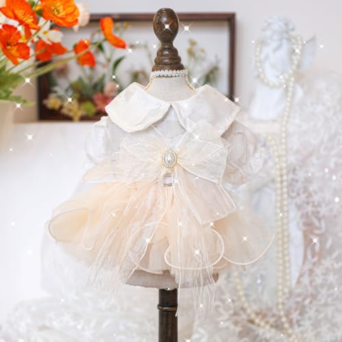 Elegantes Haustierkleid mit Spitzenschleife & Perlenakzenten - Prinzessin gestufter Tüllrock für Hunde und Katzen Elegantes Haustierkleid mit Spitzenschleife & Perlenakzenten - Prinzessin gestufter Tüllrock für Hunde und Katzen von XINGNIAO