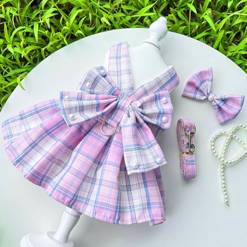 Elegantes Kariertes Haustierkleid mit Schleife & Leinen-Set - Stilvolles Hunde- & Katzenoutfit Elegantes Kariertes Haustierkleid mit Schleife & Leinen-Set - Stilvolles Hunde- & Katzenoutfit von XINGNIAO