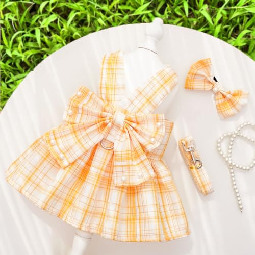 Elegantes Kariertes Haustierkleid mit Schleife & Leinen-Set - Stilvolles Hunde- & Katzenoutfit Elegantes Kariertes Haustierkleid mit Schleife & Leinen-Set - Stilvolles Hunde- & Katzenoutfit von XINGNIAO