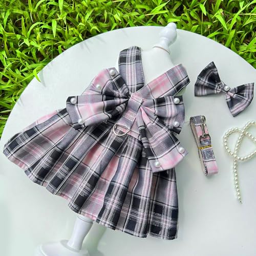 Elegantes Kariertes Haustierkleid mit Schleife & Leinen-Set - Stilvolles Hunde- & Katzenoutfit Elegantes Kariertes Haustierkleid mit Schleife & Leinen-Set - Stilvolles Hunde- & Katzenoutfit von XINGNIAO
