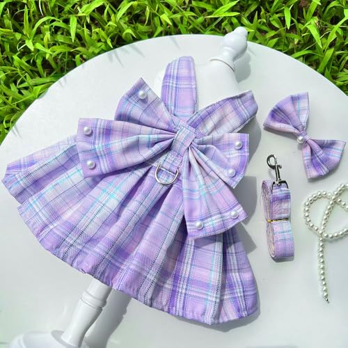Elegantes Kariertes Haustierkleid mit Schleife & Leinen-Set - Stilvolles Hunde- & Katzenoutfit Elegantes Kariertes Haustierkleid mit Schleife & Leinen-Set - Stilvolles Hunde- & Katzenoutfit von XINGNIAO
