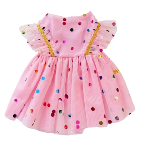 Entzückendes rosa Hundekleid mit bunten Punkten Netter Spitze Pet Rock für kleine Hunde Sommer Prinzessin Hundekleider Entzückendes rosa Hundekleid mit bunten Punkten Netter Spitze Pet Rock für kleine Hunde Sommer Prinzessin Hundekleider von XINGNIAO