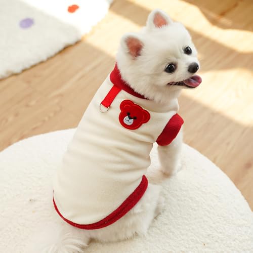 Fleece-Sweatshirt für Hunde und Katzen mit Leinenring - Warme Farbblock-Haustierjacke Fleece-Sweatshirt für Hunde und Katzen mit Leinenring - Warme Farbblock-Haustierjacke von XINGNIAO