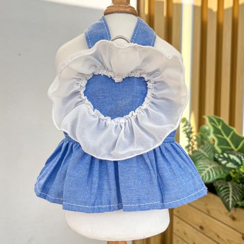 Frühling Sommer Haustier Hund & Katze Prinzessin Kleid - Jeanskleid mit Spitze Liebesherz für kleine & mittlere Haustiere Frühling Sommer Haustier Hund & Katze Prinzessin Kleid - Jeanskleid mit Spitze Liebesherz für kleine & mittlere Haustiere von XINGNIAO