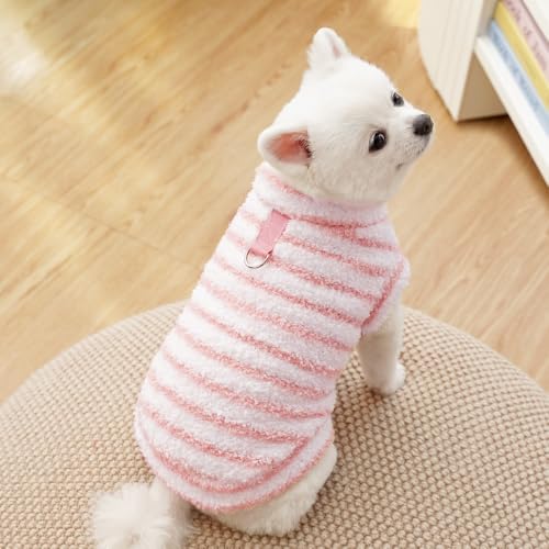 Gestreifte Plüsch-Winterweste für Hunde und Katzen - kuscheliger Fleece-Haustierpullover in 8 Größen Gestreifte Plüsch-Winterweste für Hunde und Katzen - kuscheliger Fleece-Haustierpullover in 8 Größen von XINGNIAO