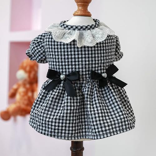 Haustierprinzessinkleid mit Spitzenkragen und Schleifen - Süßes schwarz-weißes Outfit für kleine Hunde und Katzen Haustierprinzessinkleid mit Spitzenkragen und Schleifen - Süßes schwarz-weißes Outfit für kleine Hunde und Katzen von XINGNIAO