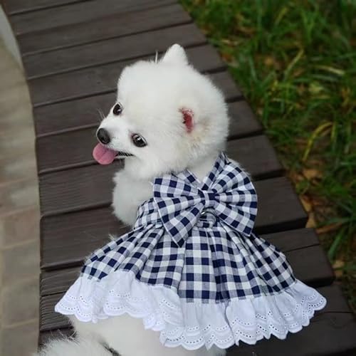 JK Plaid Verstellbarer Haustierrock Geschirr & Leine Set - Atmungsaktives Sommeroutfit für Hunde und Katzen JK Plaid Verstellbarer Haustierrock Geschirr & Leine Set - Atmungsaktives Sommeroutfit für Hunde und Katzen von XINGNIAO