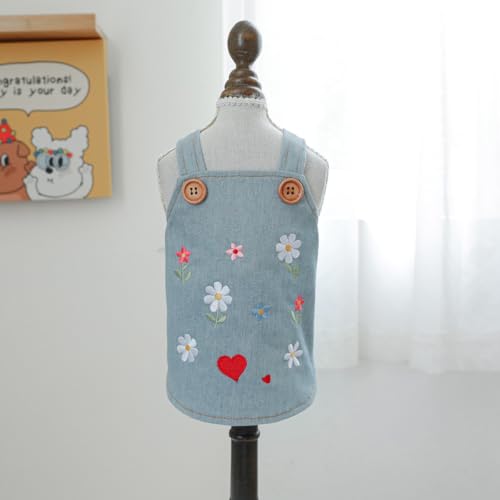 Jeansblumen-Haustierkleid für kleine oder mittelgroße Hunde Jeansblumen-Haustierkleid für kleine oder mittelgroße Hunde von XINGNIAO
