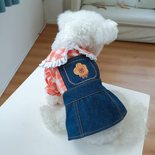 Jeansblumen-Haustierkleid für kleine oder mittelgroße Hunde Jeansblumen-Haustierkleid für kleine oder mittelgroße Hunde von XINGNIAO