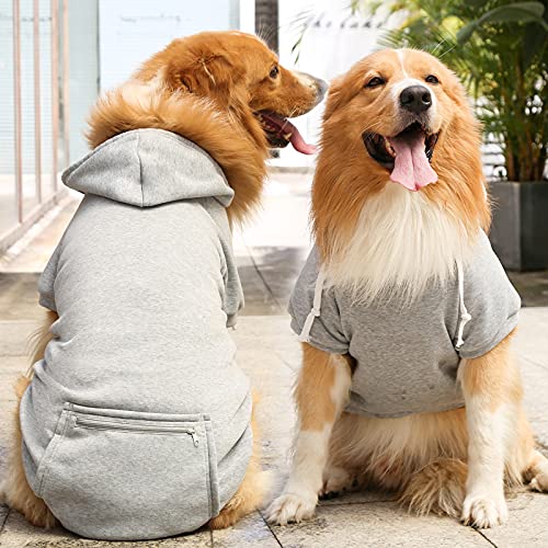 Karierter Pet Hoodie mit Reißverschlusstasche - Warmes Kapuzenpullover für kleine und große Hunde Karierter Pet Hoodie mit Reißverschlusstasche - Warmes Kapuzenpullover für kleine und große Hunde von XINGNIAO
