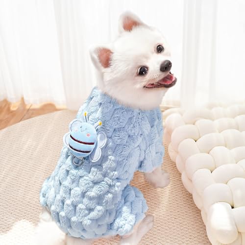 Luxuriöser Plüsch-Overall für Haustiere mit entzückendem Bienenanhänger - warmes und leinenfreundliches Outfit für Hunde und Katzen Luxuriöser Plüsch-Overall für Haustiere mit entzückendem Bienenanhänger - warmes und leinenfreundliches Outfit für Hunde und Katzen von XINGNIAO