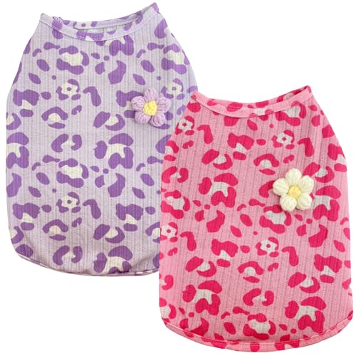 Multi-Color Leopard Sommer Hund Shirts für kleine mittlere Haustier Welpe T Shirt Mädchen Jungen Kleidung Weich Atmungsaktiv von XINGNIAO