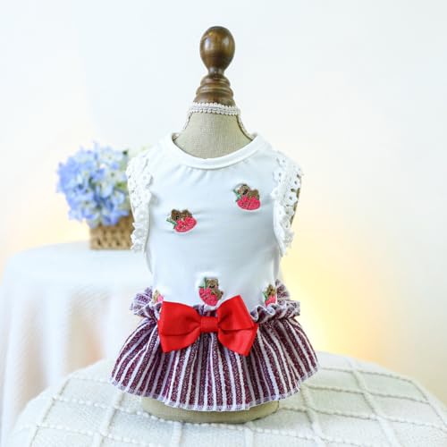 Niedliches Haustier Hund Katze zweibeiniges Kariertes Overall-Kleid mit schwarzem Knopf von XINGNIAO