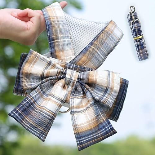Pet JK Kariertes Kleid mit Geschirrleine - Verstellbares Outfit im Akademie-Stil für kleine Hunde und Katzen Pet JK Kariertes Kleid mit Geschirrleine - Verstellbares Outfit im Akademie-Stil für kleine Hunde und Katzen von XINGNIAO