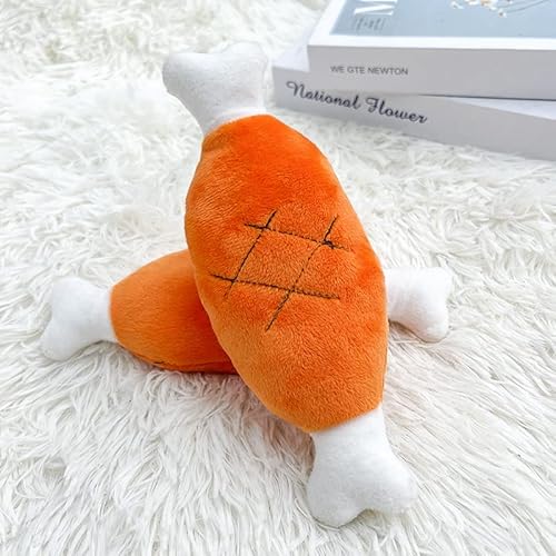 Quietschendes Kauspielzeug aus Hühnerbeinplüsch mit Zwei Knochen für Hunde und Katzen von XINGNIAO