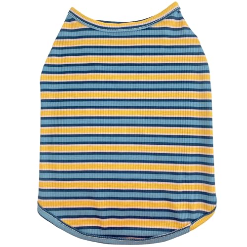 Retro Kontrast gestreifte Sommer Hund T-Shirts für kleine mittlere Haustier Welpe T-Shirt Mädchen Jungen Kleidung Weich Atmungsaktiv von XINGNIAO