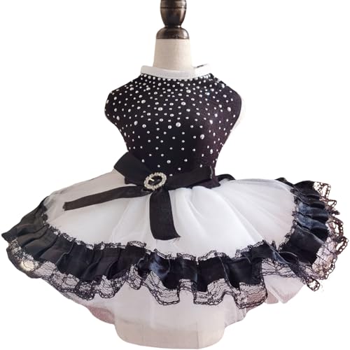 Shine Strass Verziert Spitze Puff Hund Kleid Elegante Prinzessin Haustier Rock Frühling Sommer Mädchen Welpe Leicht Shine Strass Verziert Spitze Puff Hund Kleid Elegante Prinzessin Haustier Rock Frühling Sommer Mädchen Welpe Leicht von XINGNIAO