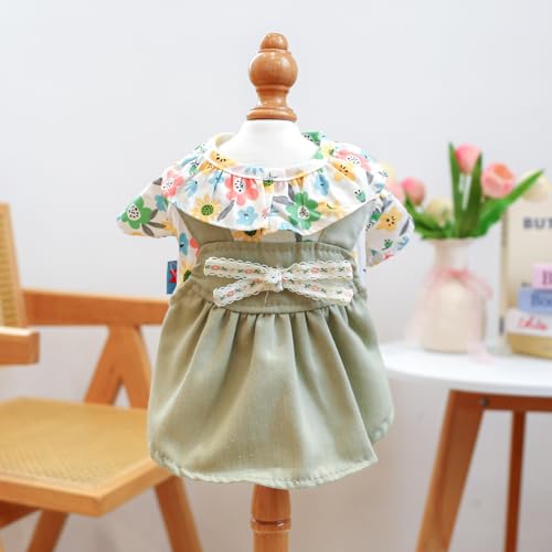 Sommer Dünnes und atmungsaktives kleines Hundekleid mit Blumendruck-Hi-Waist-Rock Sommer Dünnes und atmungsaktives kleines Hundekleid mit Blumendruck-Hi-Waist-Rock von XINGNIAO