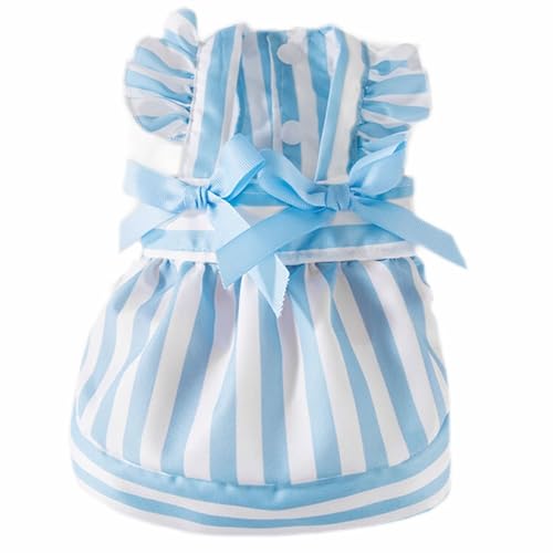 Sommer gestreiftes Hundekleid mit Schleife Dekoration Weiche atmungsaktive Haustier Rock Kleidung für kleine Medium Sommer gestreiftes Hundekleid mit Schleife Dekoration Weiche atmungsaktive Haustier Rock Kleidung für kleine Medium von XINGNIAO