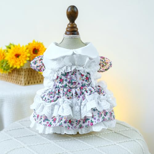 Süßes und bequemes Rüschenkleid für Haustiere für Hunde und Katzen - Frühlings-Tee-Party-Kleid von XINGNIAO