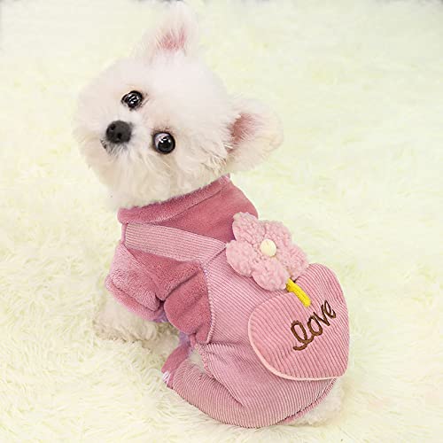 Winterkleidung für Hunde und Katzen vierbeiniges Outfit mit 3D-Blumenmuster Winterkleidung für Hunde und Katzen vierbeiniges Outfit mit 3D-Blumenmuster von XINGNIAO