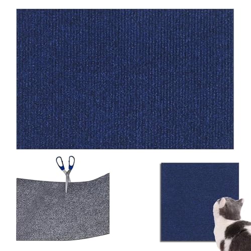 Selbstklebend Kratzmatte Katze, DIY Kratzbrett Katze, Kratzschutz Katzenkratzmatte für Schützt Teppiche Sofa Möbelschutz (Blau, 100x40CM) von XINHU