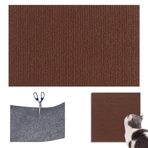 Selbstklebend Kratzmatte Katze, DIY Kratzbrett Katze, Kratzschutz Katzenkratzmatte für Schützt Teppiche Sofa Möbelschutz (Braun, 200x40CM) von XINHU
