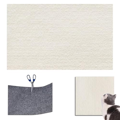 Selbstklebend Kratzmatte Katze, DIY Kratzbrett Katze, Kratzschutz Katzenkratzmatte für Schützt Teppiche Sofa Möbelschutz (Cremefarben, 100x30CM) von XINHU