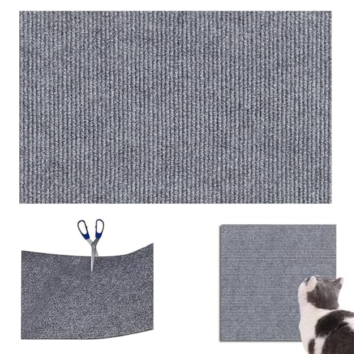 Selbstklebend Kratzmatte Katze, DIY Kratzbrett Katze, Kratzschutz Katzenkratzmatte für Schützt Teppiche Sofa Möbelschutz (Hellgrau, 60x30CM) von XINHU