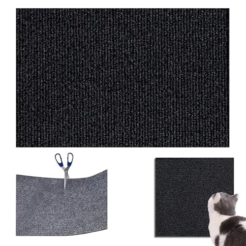 Selbstklebend Kratzmatte Katze, DIY Kratzbrett Katze, Kratzschutz Katzenkratzmatte für Schützt Teppiche Sofa Möbelschutz (Schwarz, 200x40CM) von XINHU
