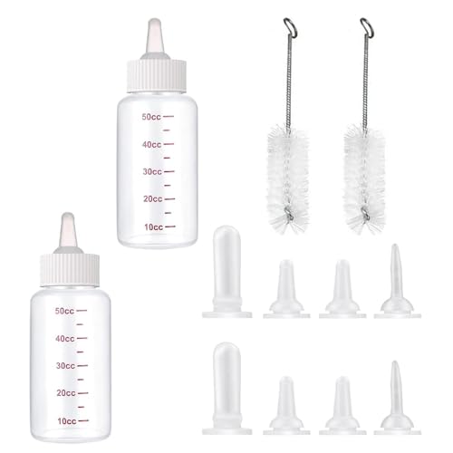 XINTANGXIA 2 Stücke Aufzuchtflasche Katze Silikon Babyflasche Neugeborene Pet Welpen Stillflasche Set für kleine Haustiere von XINTANGXIA