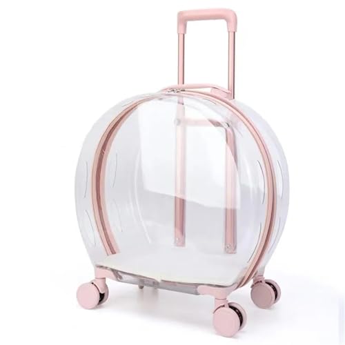 XINTAOSM Hundezubehör, Trolley Cart Outdoor-Rucksack for Haustierreisen, tragbare Hundetasche, Outdoor-Reise-Haustierträger, NEU, Haustier-Trolley, Tragetasche (Color : Glossy pink) von XINTAOSM
