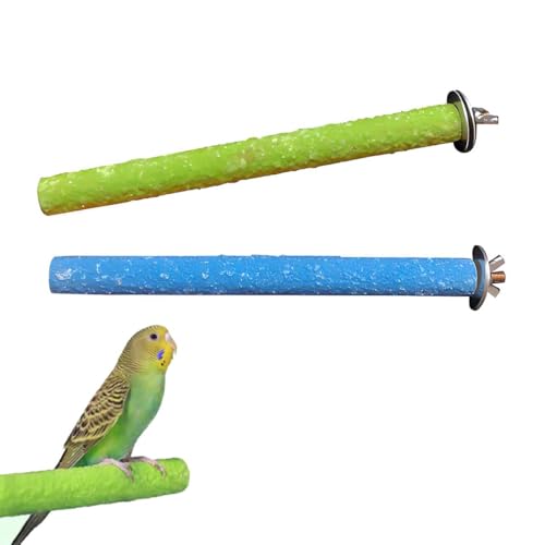2 x Papageien-Sitzstangen, bunter Vogelkäfigständer, Vogelschleifstab für Nymphensittiche, Wellensittiche, mittelgroße Papageien, Lovebirds und Sittiche 2 x Papageien-Sitzstangen, bunter Vogelkäfigständer, Vogelschleifstab für Nymphensittiche, Wellensittiche, mittelgroße Papageien, Lovebirds und Sittiche von XINXINGDINGSHENG