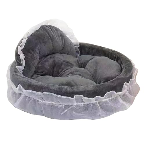 XINYIN Bett Prinzessin mit Rüschen für Haustiere, Kätzchen, Welpen, Geschenk, Hochzeit, abnehmbares Kissen für Hunde und Katzen, warmes Nest für kleine Hunde von XINYIN