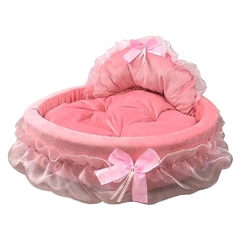 XINYIN Bett Prinzessin mit Rüschen für Haustiere, Kätzchen, Welpen, Geschenk, Hochzeit, abnehmbares Kissen für Hunde und Katzen, warmes Nest für kleine Hunde XINYIN Bett Prinzessin mit Rüschen für Haustiere, Kätzchen, Welpen, Geschenk, Hochzeit, abnehmbares Kissen für Hunde und Katzen, warmes Nest für kleine Hunde von XINYIN