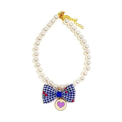 XINYIN Katze Kragen Bowknot Dekoration Halskette Haustier Perlen für Katzen Welpen Kaninchen Zubehör für Kätzchen Einstellbare Haustier Halsbänder Choker Kette von XINYIN