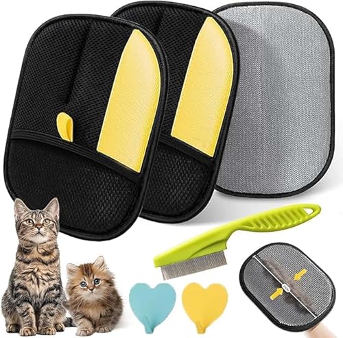 Fellpflege-Handschuhe, Katzen Handschuhe Fellpflege Fellmagnet Bürste für Katzen und Hunde, doppelseitiger Enthaarungshandschuh Silikon Pflegehandschuhe Antistatischer Handschuh für Fellkinders (2PCS) Fellpflege-Handschuhe, Katzen Handschuhe Fellpflege Fellmagnet Bürste für Katzen und Hunde, doppelseitiger Enthaarungshandschuh Silikon Pflegehandschuhe Antistatischer Handschuh für Fellkinders (2PCS) von XINYUNXIN