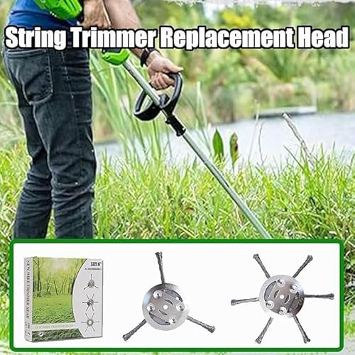 XINYUNXIN Stahldraht Rasentrimmer, Unkrautbürste Für Rasentrimmer, Stahldraht-Rasentrimmerkopf für Garten-Rasentrimmerkopf-Rasenmäher-Elektrowerkzeug (9.06 inch-6 Kopf) von XINYUNXIN