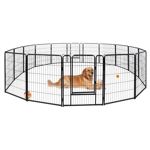 XINZI 16-teiliges Welpenlaufstall Freilaufgehege 80cm hoch – Faltbarer Hundelaufstall mit 2 Türen & 15 Erdankern, Laufgitter Tierlaufstall für Kleintiere – Welpengitter für Wohnung, Garten, Camping XINZI 16-teiliges Welpenlaufstall Freilaufgehege 80cm hoch – Faltbarer Hundelaufstall mit 2 Türen & 15 Erdankern, Laufgitter Tierlaufstall für Kleintiere – Welpengitter für Wohnung, Garten, Camping von XINZI